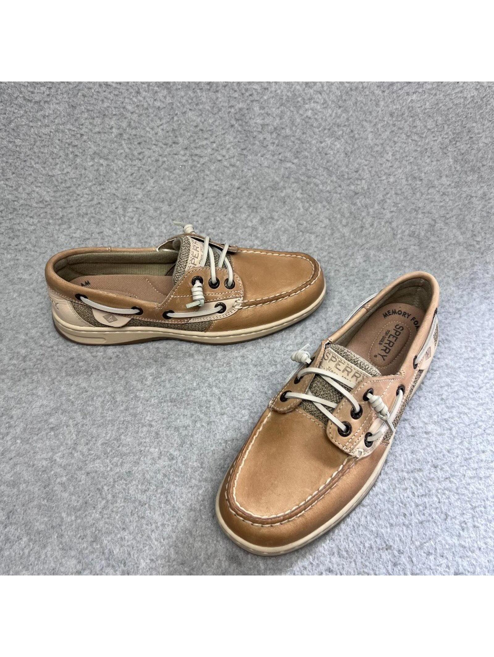 Sperry Rosefish Boat Shoes Women Tan Brown Leather Loafers 6.5 Comfort Preppy